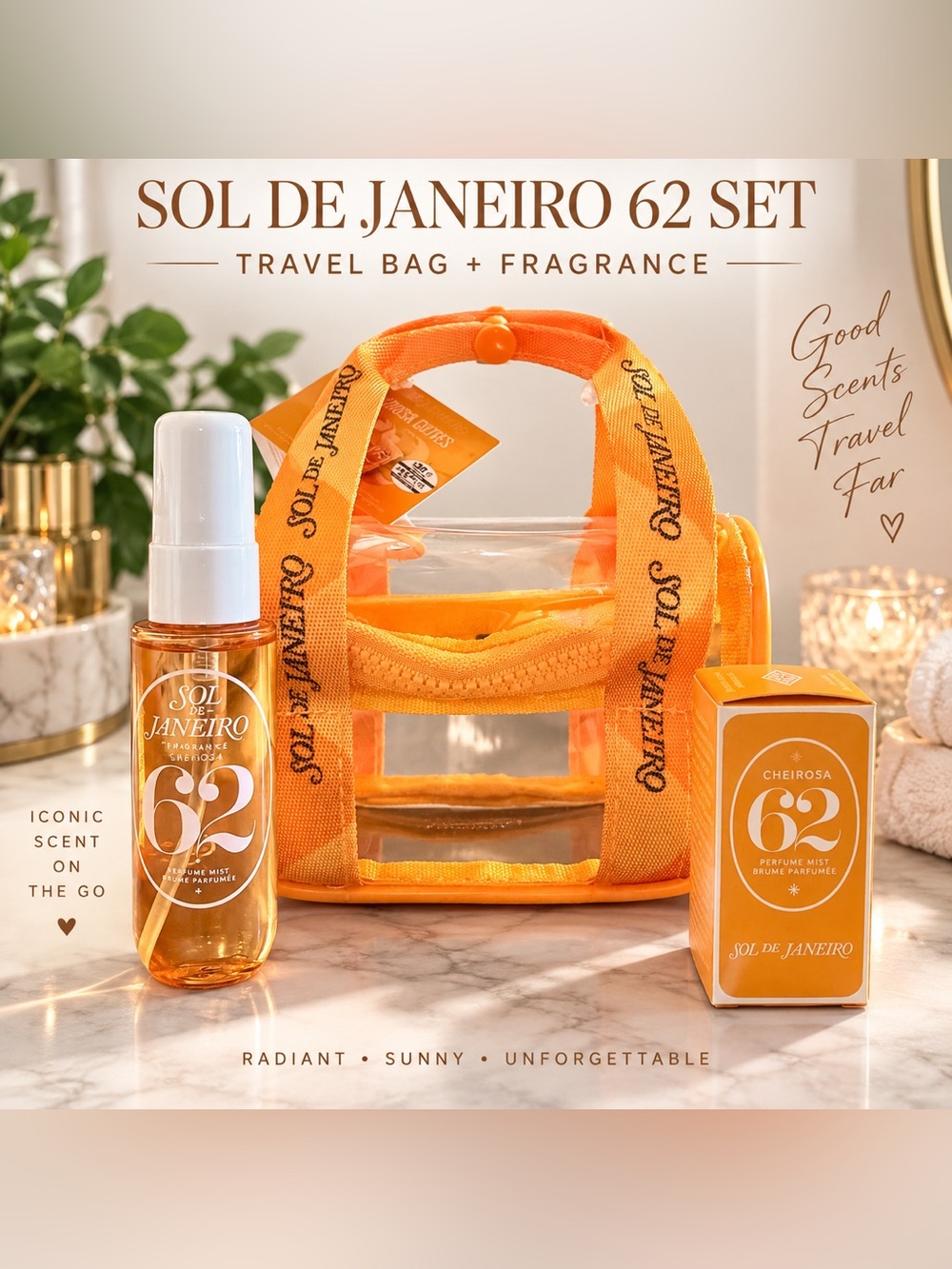 Sol de Janeiro 62 Set Travel Bag & Empty Bottle